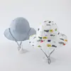 Sombrero de Pescador con Protección Solar para Bebé de Primavera y Verano Sombrero Transpirable de Algodón Puro para Exteriores con Protección Solar para Niños y Niñas Sombrero de Cubo Reversible