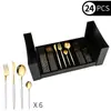 Amazon Juego de Cubiertos Portugueses de Acero Inoxidable de 24 Piezas Set de Regalo de Cubiertos Occidentales para Hotel Transfronterizo Cuchillo para Bistec, Tenedor y Cuchara