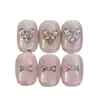 Acessório de strass para nail art em zircônia chanfrada 5A triangular, popular online, strass para unha mini de fundo chato 3mm com design de laço
