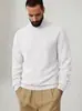 Moletom Americano Pesado Jacquard de Torção Reversa Masculino de Inverno para Cruzar Fronteiras com Gola Alta Camisa Básica Casual Moletom Quente para Homens