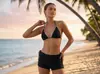 2027 Novo Maiô Europeu e Americano de Três Peças Mais Vendido na Amazon Biquíni de Cor Sólida Maiô Sexy de Duas Peças de Cintura Alta