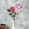 Rosa Veludo Pérola Única Flor Artificial Simulação Casamento Decoração Casa Hotel Cenário Rosa Única