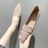 En Stock Amazon Zapatos Casuales de Punta 2026 Otoño Nuevo Retro de Tacón Bajo para Mujer Suela Suave Zapatos Profesionales