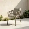 Cadeira de Rattan para Pátio Externo Mesa e Cadeiras de Lazer Casa Jardim Varanda ao Ar Livre Pousada Criativa Cadeira com Encosto de Corda de Puxar Mesinha de Café