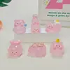 Brillante Estéreo Mediano Resina Rosa Cerdo Hecho a Mano Decorativo Escritorio Coche Pequeños Adornos Artesanías de Gama Alta Muñeca