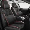 Almofadas de Couro Napa para Banco de Carro em Estoque, Adequadas para Todas as Estações, Capas de Couro para Banco de Carro Envolventes Completas para Banco Individual/Duplo, Almofadas de Assento de Couro para Carro de Cinco Lugares