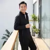 Traje Deportivo Casual para Hombres de Mediana Edad y Mayores, Atuendo de Padre para Primavera y Otoño, Cardigan Cálido Transpirable Talla Grande Chaqueta de Dos Piezas