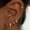 Han Zhi Shang Moda Creativa Europea y Americana Transfronteriza Set de 4 Pendientes de Cobre con Pedrería, Pinzas para Orejas de Lujo Ligero Personalizadas