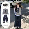 Conjunto Estiloso Estilo Coreano para Meninas Grandes, Conjunto de Outono para Meninas 2026 Novo Estilo, Conjunto Três Peças Infantil Super Bonito