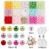 Transfronterizo 15 rejillas degradado perforado perla sintética plástico sirena cuentas mágicas acrílico cuentas alfabéticas accesorios para joyería DIY