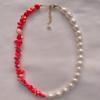 Collar de piedra natural de gran oferta transfronteriza, estilo playero de verano, ligero, de lujo, color coral rojo, cadena de cuentas irregulares hecha a mano.