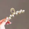 Exquisito Flor de Pessegueiro Pega-Cabelo Atrás da Cabeça Presilha Flor Presilha Tubarão Grande Liga Zinco Strass Pérola Acessórios de Cabelo Garra de Cabelo Presilha de Cabelo