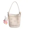Bolsa Saco Tecida Vazada Nova Moda 2026 para Mulheres, Bolsa de Ombro com Grande Capacidade, Bolsa de Braço Estilosa e Moderna