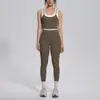 Nuevo conjunto de yoga a colorblock transfronterizo con tacto nude, casual y versátil, acanalado, de cintura alta, para ejercicio al aire libre, conjunto de seis piezas