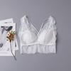 Roupa íntima de seda sem aro de verão feminina estilo francês sexy renda fina amoreira seda colete estilo cruzado costas sem alças
