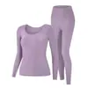 Roupa para Cuidados com a Pele com Fragrância de Camélia Ultrafina para Mulheres, Camada Base Invisível, Roupa de Outono e Calças Longas, Roupa para Cuidados com a Pele, Conjunto Quente para Mulheres