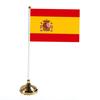 Amazon mesa de escritório bandeira poliéster 15 * 21cm pequena bandeira ornamentos de mastro de bandeira de plástico com personalização da bandeira da tabela base