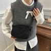 Bolso Cuadrado Pequeño de Estilo Simple Artístico Coreano 2024 Invierno Nuevo Color Sólido Casual Estilo Japonés Distintivo Bolso Bandolera de Hombro para Mujer