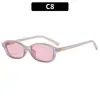Óculos de Sol Retro Europeus e Americanos com Armação Oval Pequena para Mulheres, Óculos de Sol para Outono/Inverno, Moda Feminina ao Ar Livre, Óculos Hip Hop Individuais para Meninas Estilosas