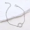 Joias de Moda Transfronteiriças Europeias e Americanas, Pulseira de Cobre Banhada a Ouro 18K Simples e Estilosa com Pingente Redondo Vazado de Zircônia de Cristal