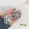 Colgante de plata de ley hueca de seda vintage S999 estilo étnico mantra de seis palabras calabaza carácter fu Colgante de collar para mujer