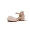 Zapatos de Princesa para Niñas Sandalias Cerradas de Verano para Niños con Perlas, Encaje y Lazo Estilo Dulce Zapatos de Actuación para Niñas Modernos