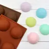 Más de 6 incluso moldes grandes de silicona semi-circulares para pastel, molde poroso para chocolate, molde DIY para jabón hecho a mano, molde redondo para hornear