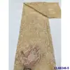 Tejido de Malla Floral Grande Bordado Fino 3D Tejido Pesado con Perlas Encaje de Lentejuelas Nupcial