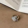 Collar, Pendientes y Anillo de Flor de Perla de Lujo Ligero Versátil para Mujer Estilo Mori Super Hada Elegante Cadena de Collar Tendencia de Moda Cadena para Clavícula