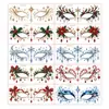 Pegatinas de Tatuaje Navideño para Ojos Patrón de Copo de Nieve Estrella Lazo Decoración Facial Pegatinas de Maquillaje para Fiesta de Bolas Personalizado