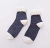 2 pares de calcetines de otoño e invierno nuevos, gruesos y cálidos, con vuelta a la mitad de terciopelo coral, para mujer, de color sólido, para dormir en casa.