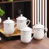 Taza de cerámica para hotel, regalo para el hogar, taza de té para reuniones de oficina con tapa, taza con logotipo