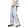 Atacado transfronteiriço de jeans novos estilo high street americano para primavera/verão, corte reto solto, para homens, do Sudeste Asiático