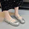 Zapatos Mary Jane de moda y versátiles para mujer, nuevo estilo de otoño 06, planos con tira, bailarinas francesas para combinar con faldas
