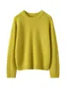 Nueva camiseta base de cachemira para mujer, jersey de cuello redondo, suéter de seda de morera, color liso, simple, cómodo, tejido versátil