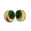 Pendientes de estilo occidental de la época medieval, chapados en oro auténtico, esmaltados en azul y verde, con forma de aguja de plata y clip para la oreja, de lujo, con luz de nicho francés.