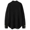 Suéter Masculino Plus Size Gola Alta Grossa Trançado Punho Curvo Botões Cor Sólida Malha Grossa Solto Estilo Preguiçoso