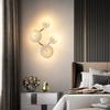 Lámpara de Pared de Fondo para Sala de Estar con Hoja de Loto, Creativa, Moderna, Simple, para Pasillo, Escalera, Estilo Nuevo Chino, Lámpara de Habitación para Dormitorio Principal