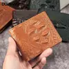 Cartera de Piel de Vaca para Hombre Transfronteriza con Patrón de Cocodrilo en Relieve, Billetera Portátil para Monedas, Tarjetero con Múltiples Ranuras para Tarjetas, Cartera Corta de Cuero