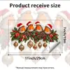 Guirnalda de Petirrojo Navideño Pegatinas Estáticas para Ventana Sin Pegamento Sin Daño al Vidrio Decoración de Ambiente Festivo para Ventana de Sala de Estar