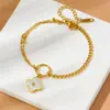 Lote Misto de Pulseiras de Aço Titânio Galvanizado a Vácuo PVD com Acabamento de Luxo, Joias de Aço Inoxidável para Venda Transfronteiriça Que Não Desbotam no Verão, Personalizáveis para Mulheres