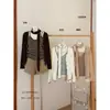 Conjunto Duas Peças AS OFFICIAL Estilo Casual de Outono Camisola Listrada Color-Block + Cardigã de Tricô 16869