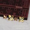 Yiwu Jinlou Nuevo Estilo Cobre Hecho a Mano Chapado en Oro 24K Retenedor de Color Colgante Sombrero de Flor Pasador para el Cabello Material para Accesorios B1383