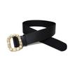 Estilo coreano mulheres casual cinto largo novo estilo pérola strass incrustado saia decorativa all-match feminino cinto de fivela quadrado