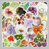 50 Pegatinas de Especímenes de Plantas, Hojas de Estilo Artístico, Dibujos Animados Creativos Pequeños Frescos Impermeables Decorativas para Coche Pegatinas Guka