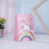 Bolsa de regalo de papel Kraft de unicornio de dibujos animados lindo de Amazon, caja de regalo para fiesta infantil