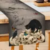 Toalha de mesa de Halloween transfronteiriça nova com esqueleto, abóbora e morcego, decoração de casa, toalha de mesa, toalha de mesa de centro