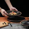 Prato Ocidental de Melamina Louça da Moda Armazenamento Prato Redondo para Bife Prato Plano Comercial Restaurante Prato para Pratos Frios Churrasco Japonês