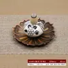 Porta-incienso Transfronterizo Adorno de Cerámica Quemador de Incienso de Aleación Estilo Japonés Base Bandeja para Incienso Uso en el Hogar Porta-incienso de Flujo Inverso Soporte para Incienso Juego de Dos
