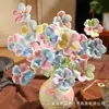 Cerámica Jingdezhen Flor de un solo tallo Color mixto Adorno pequeño de escritorio Ramo de flores artificiales Florero para el hogar Arreglo floral Recipiente de cerámica para flores
